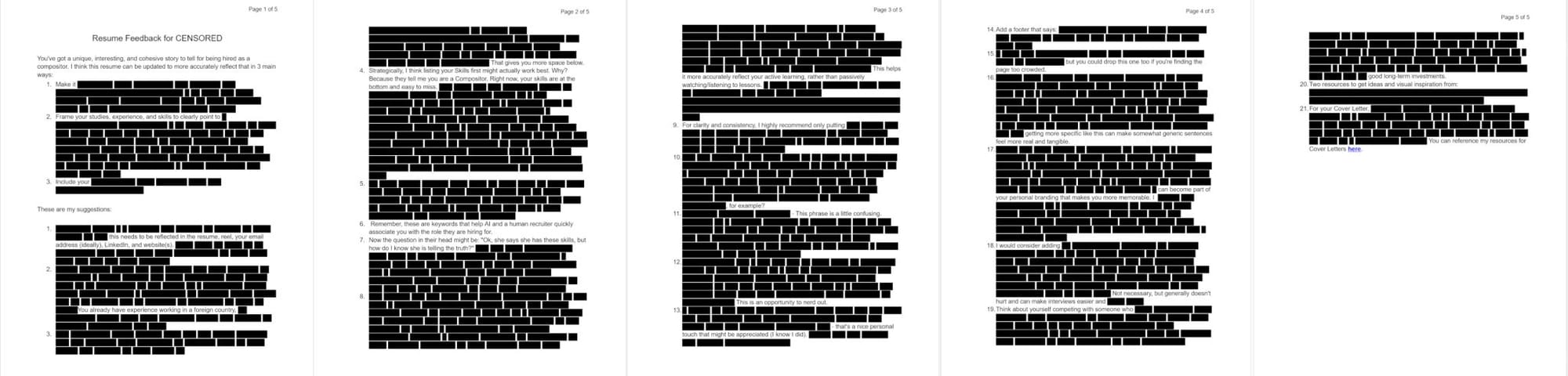 Polishing Resumes